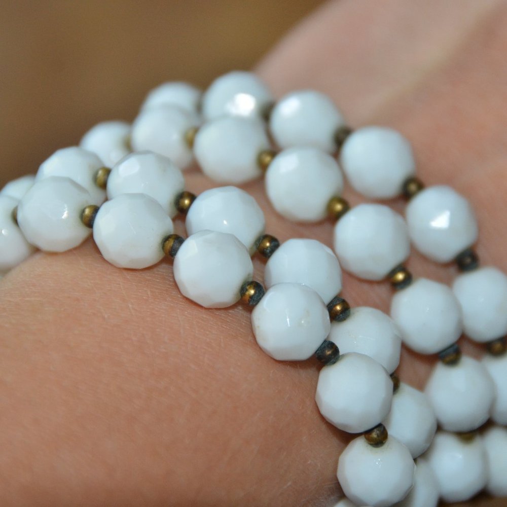 RARE VINTAGE JOSE & MARIA BARRERA Crystal WHITE STATEMENT 4 STRAND DECO BRACELET
